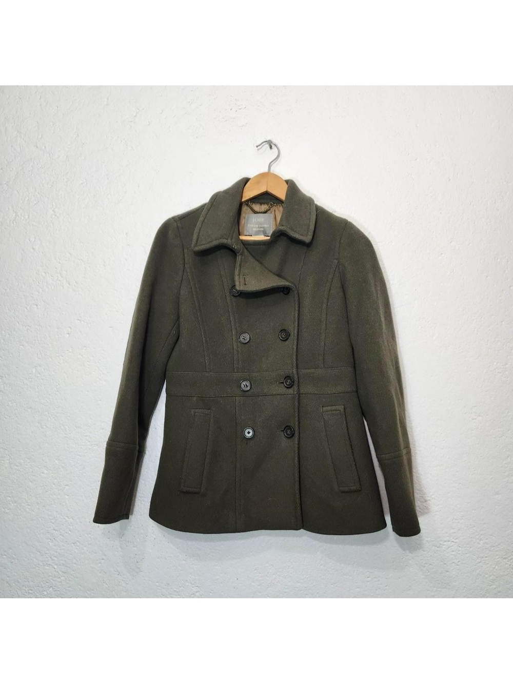 J. Crew Italian Stadium Cloth Nello Gori Wool Double Breasted Peacoat | 4